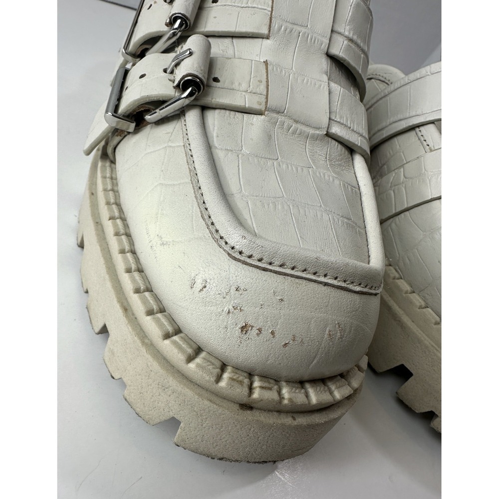 Free People Buckle Lyra Lug Loafers Slip On Beige Chunky Shoe Womens 37 US 6 - 7 - Picture 9 of 16